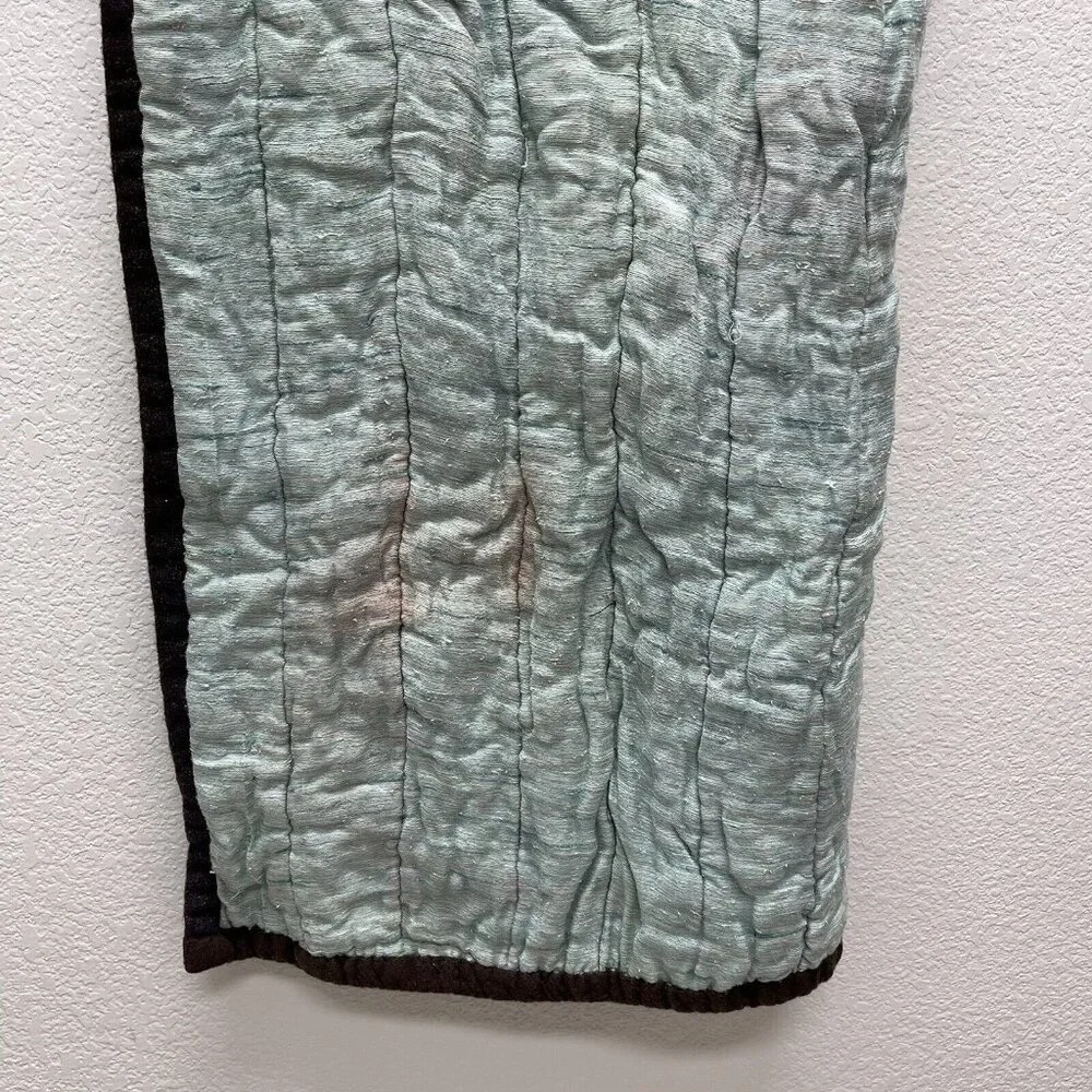 Quilt - Vintage Handmade WOOL Patchwork Flannel Wool Lined Lap Pad 40